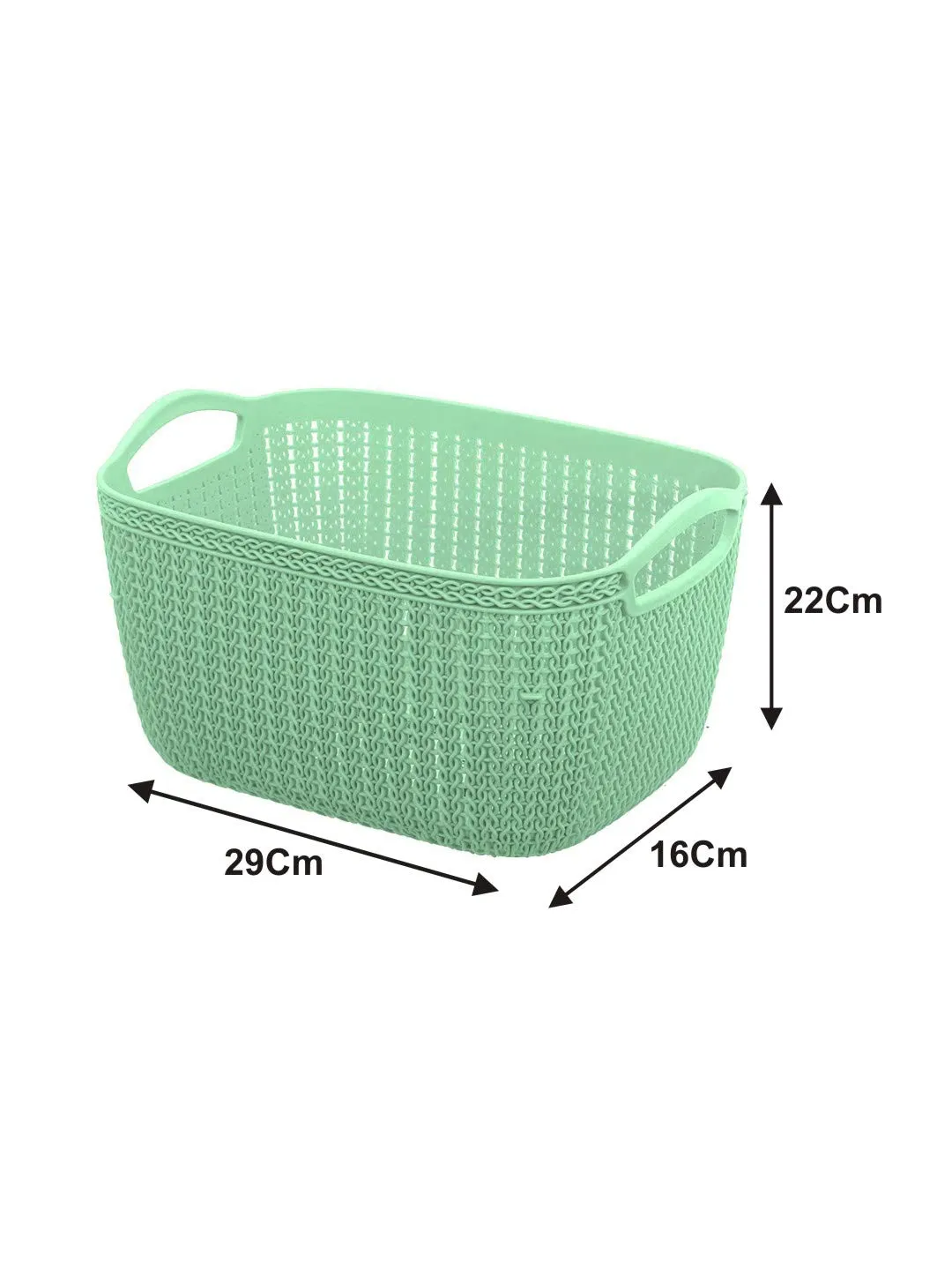 Kuber Industries Q-6 Plastic Multipurpose Large Size Flexible Storage Baskets/Fruit Vegetable Bathroom Stationary Home Basket with Handles (Light Blue)