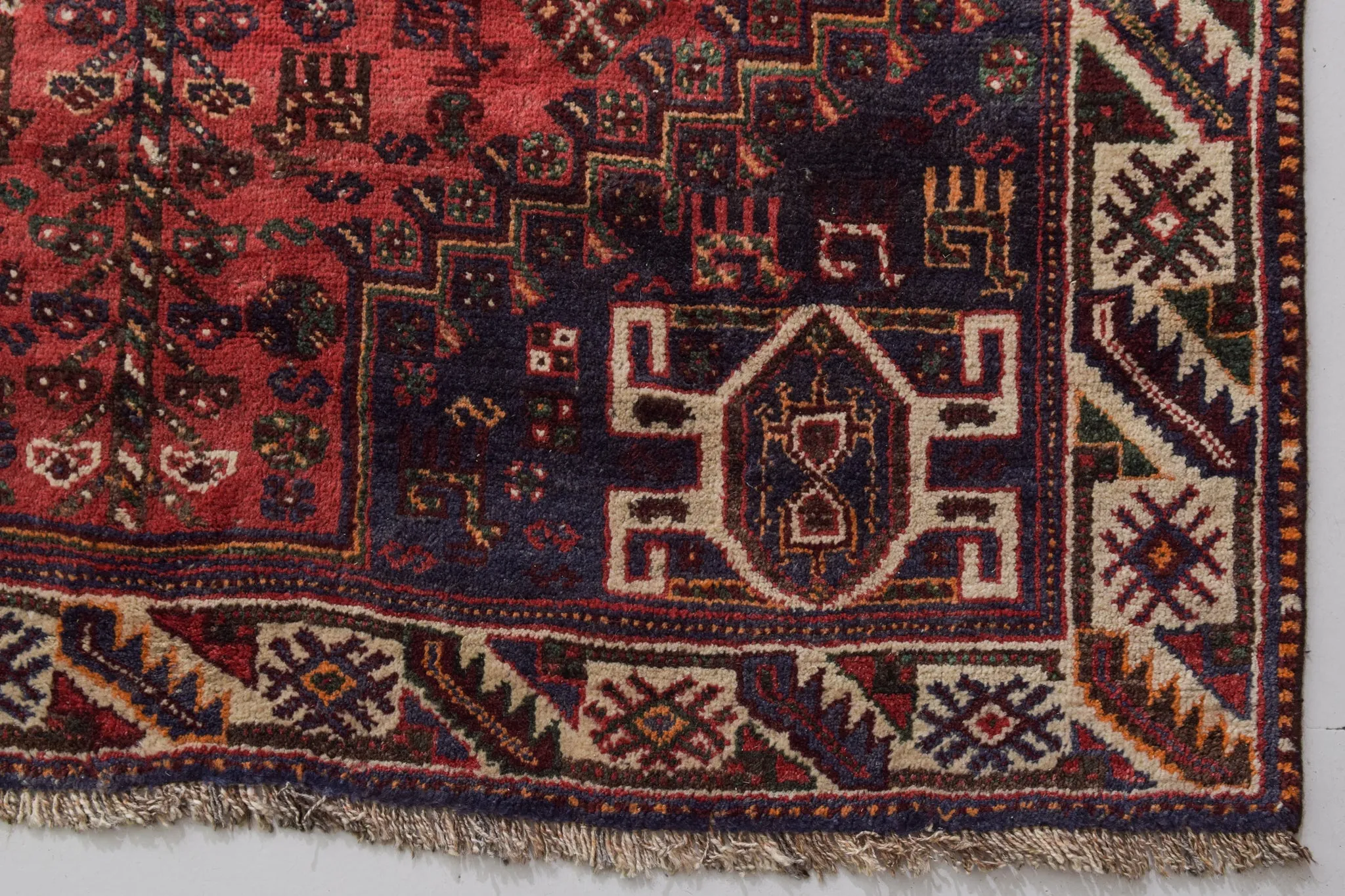 Large Handwoven Tribal Rug - With Stylised Animals and Flowers