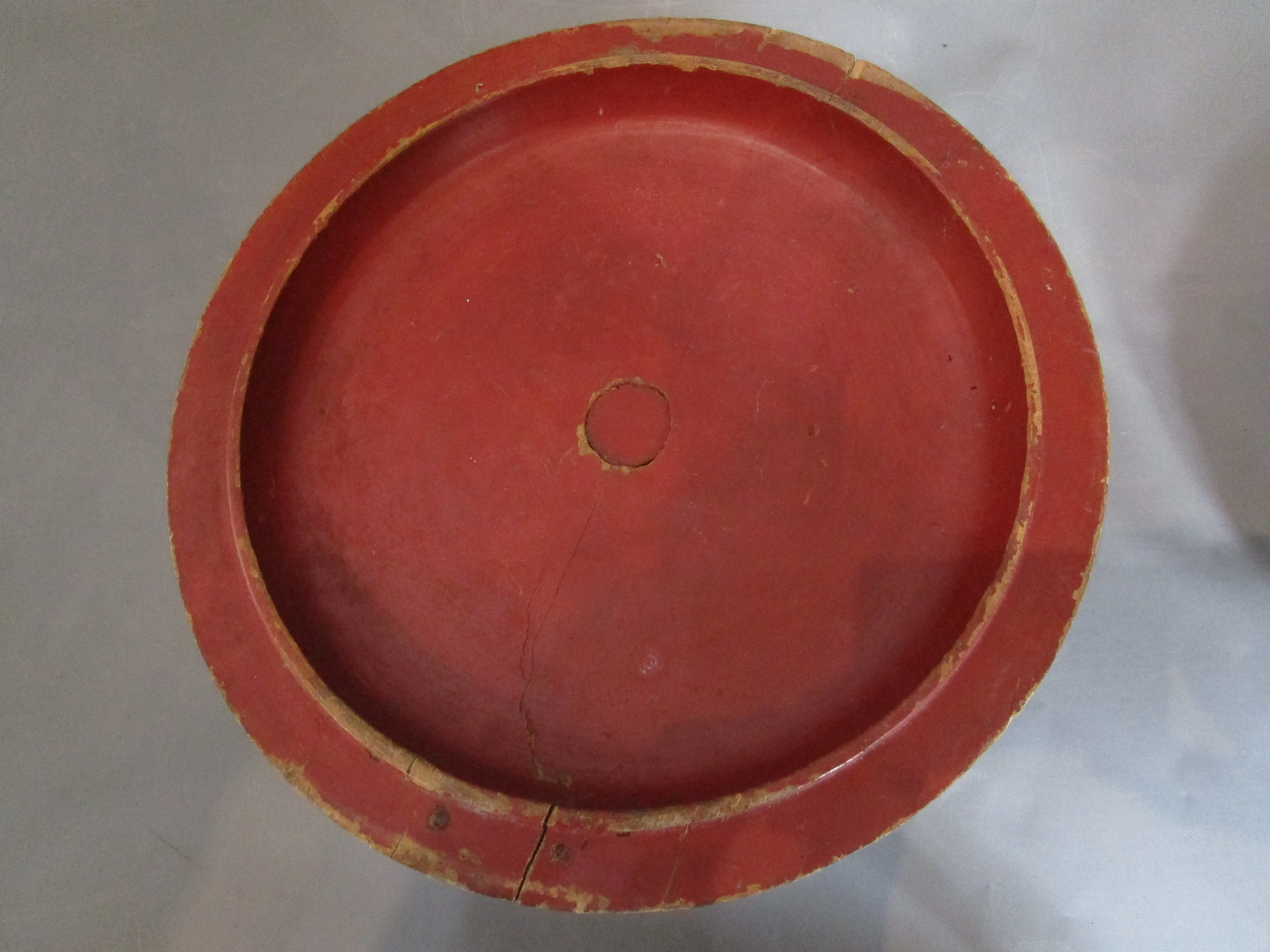 Large Indian Lidded Wooden Hand Made Bowl Vintage c1970