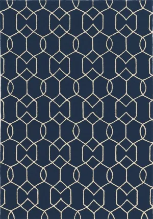 Libby Langdon Hamptons 5230 Navy Groovy Gate Area Rug