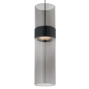 Manette 4 in. -Monopoint LED Pendant Light Transparent Smoke & Transparent Smoke & Black Ring