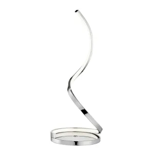 Modern Spiral Integrated LED Table Lamp, Chrome