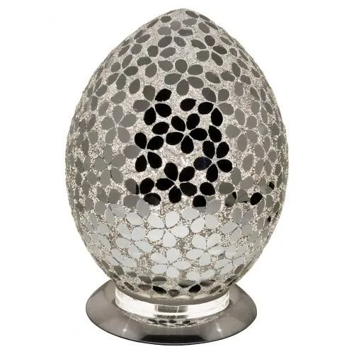 Mosaic Glass Egg Lamp - Mirrored Flower