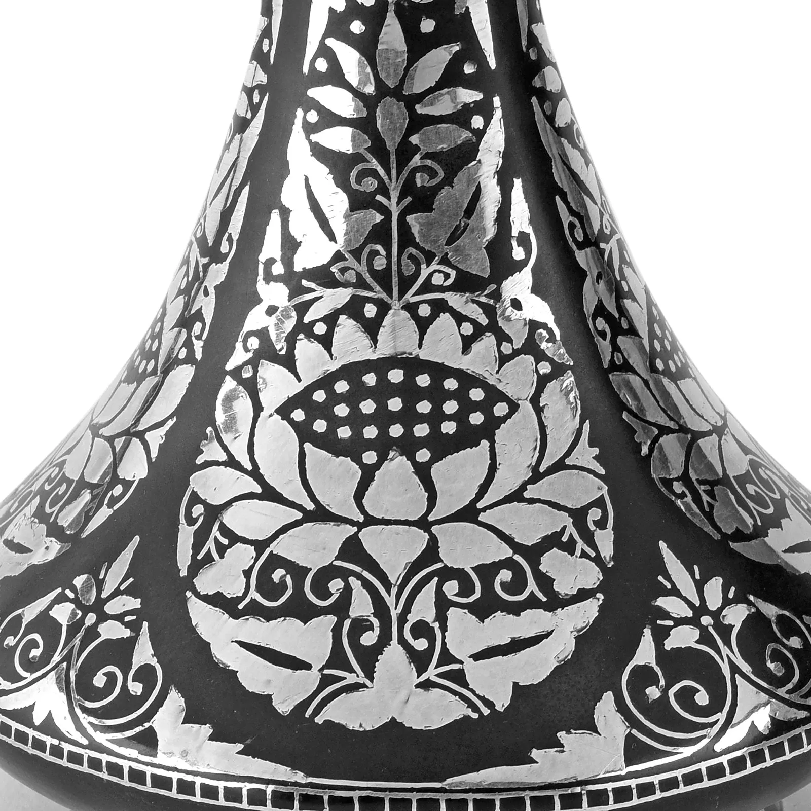 Mughal Style Bidri Flower Vase- Ca 1960