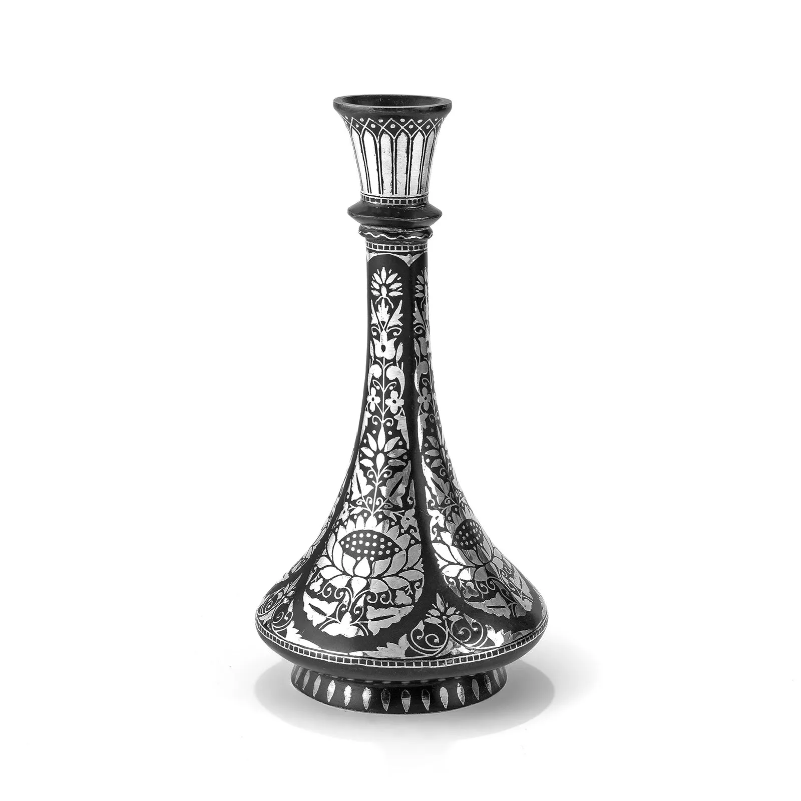 Mughal Style Bidri Flower Vase- Ca 1960