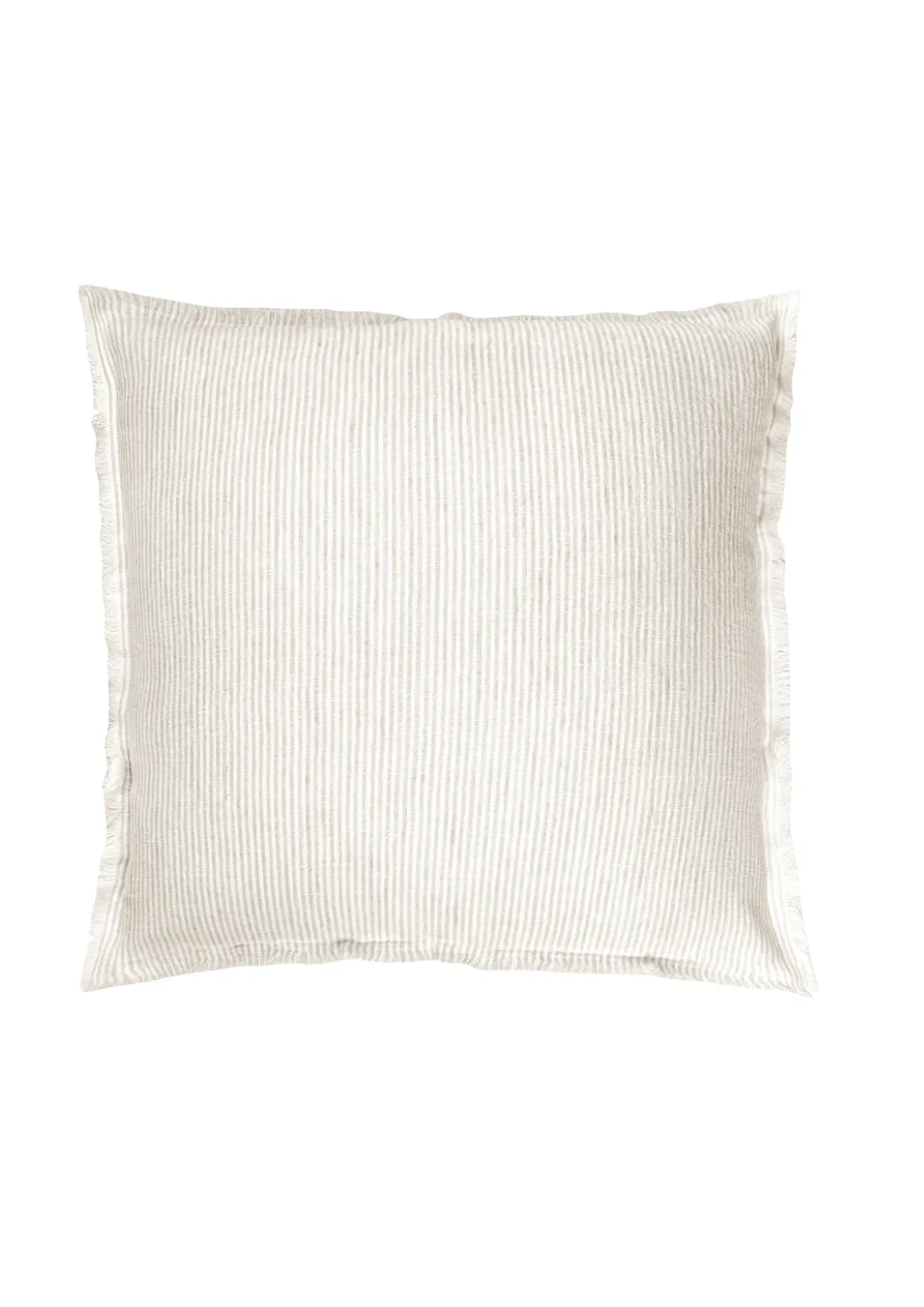 Natural Beige & White Striped Linen Pillows