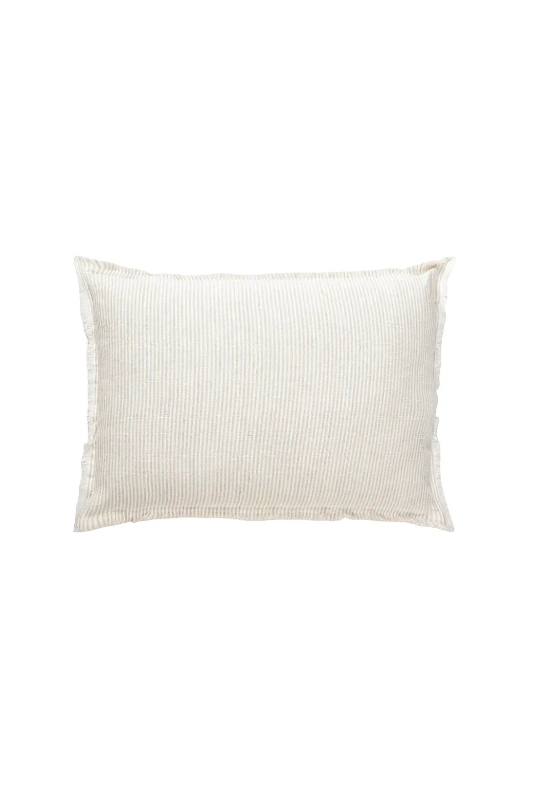 Natural Beige & White Striped Linen Pillows