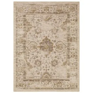 New - 2'6"x3'9" Washable Vintage Tufted Distressed Accent Rug Tan - Threshold