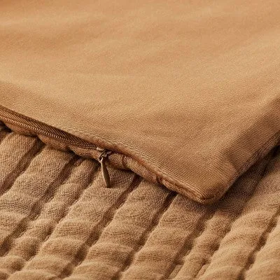 New - Euro Lyocell Cotton Blend Coverlet Sham Warm Brown - Casaluna