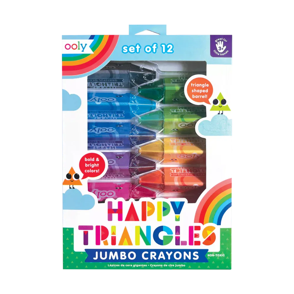 Ooly Happy Triangles Jumbo Crayons - Set of 12