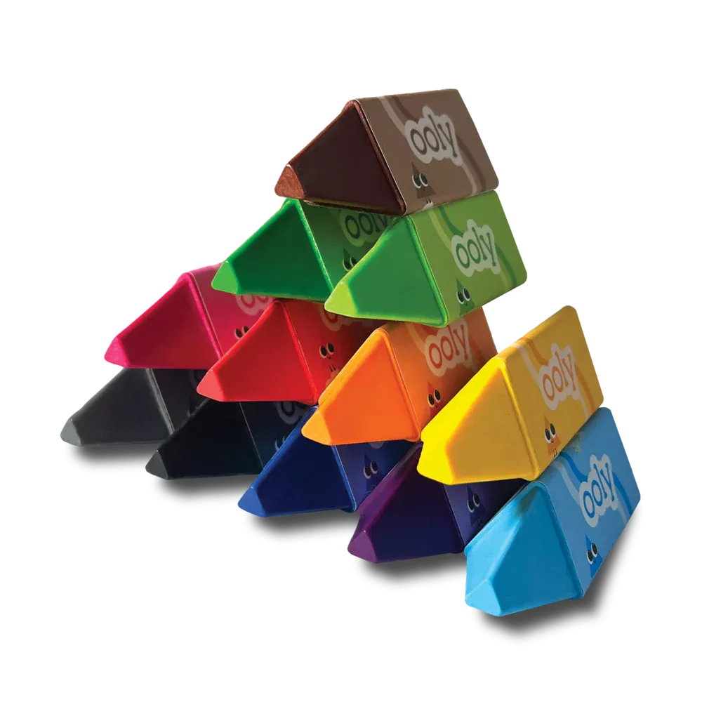 Ooly Happy Triangles Jumbo Crayons - Set of 12