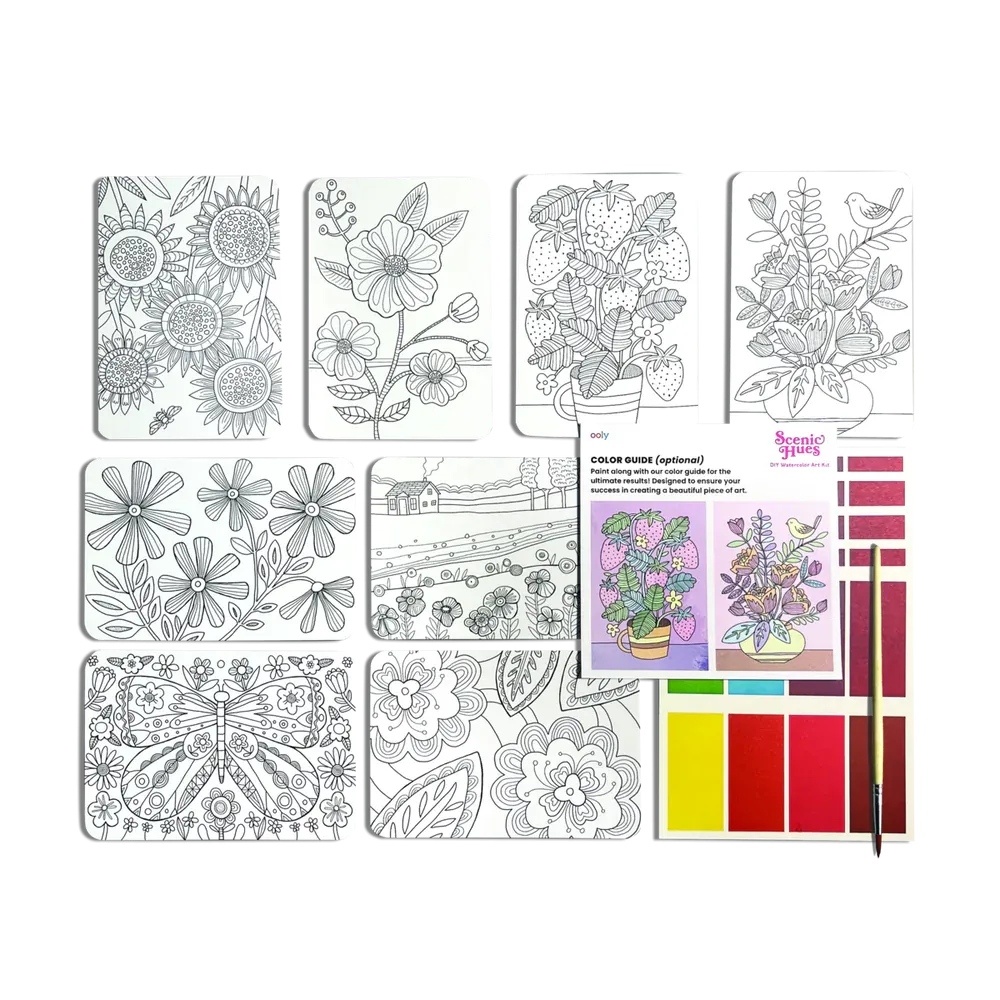 Ooly Scenic Hues DIY Watercolor Art Kit - Flowers and Gardens