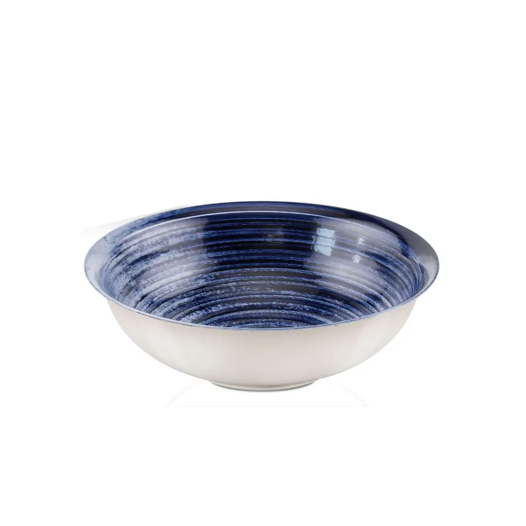 Porcelain Soup - Cereal Bowls Set of 4 Pebble Deep Ocean 17cm