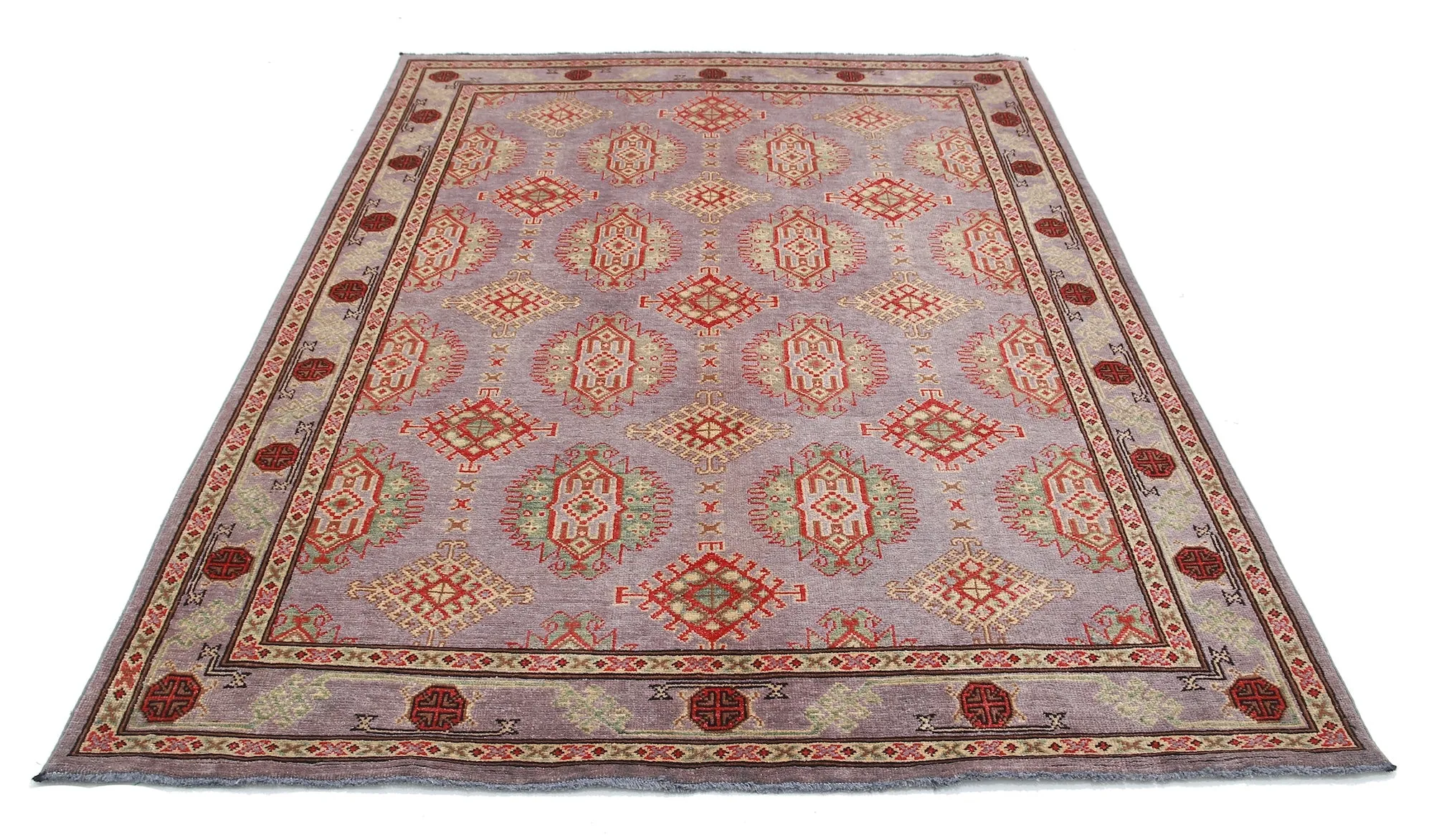 Purple Akcha Revival Hand Knotted Rug