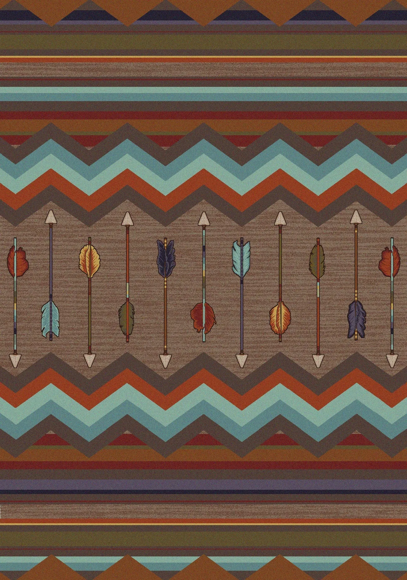 "Cresting Fletcher - Rainbow" Southwestern Area Rugs - Choose from 6 Sizes!