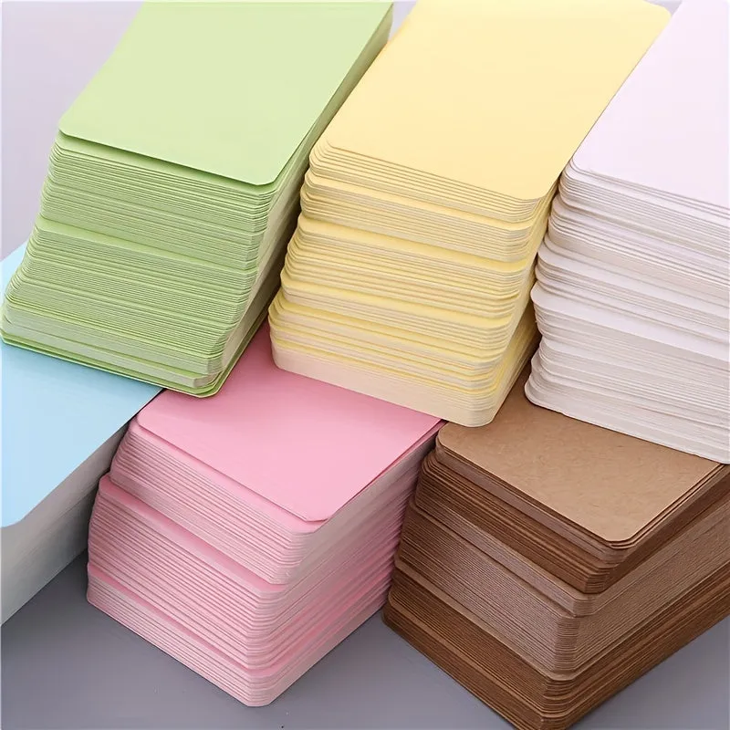 Retro Solid Color Cards Portable Boxed Kraft Cards 100pcs