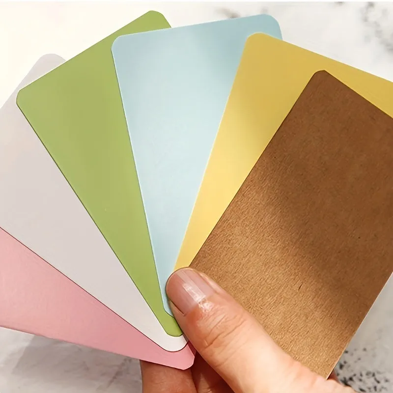 Retro Solid Color Cards Portable Boxed Kraft Cards 100pcs