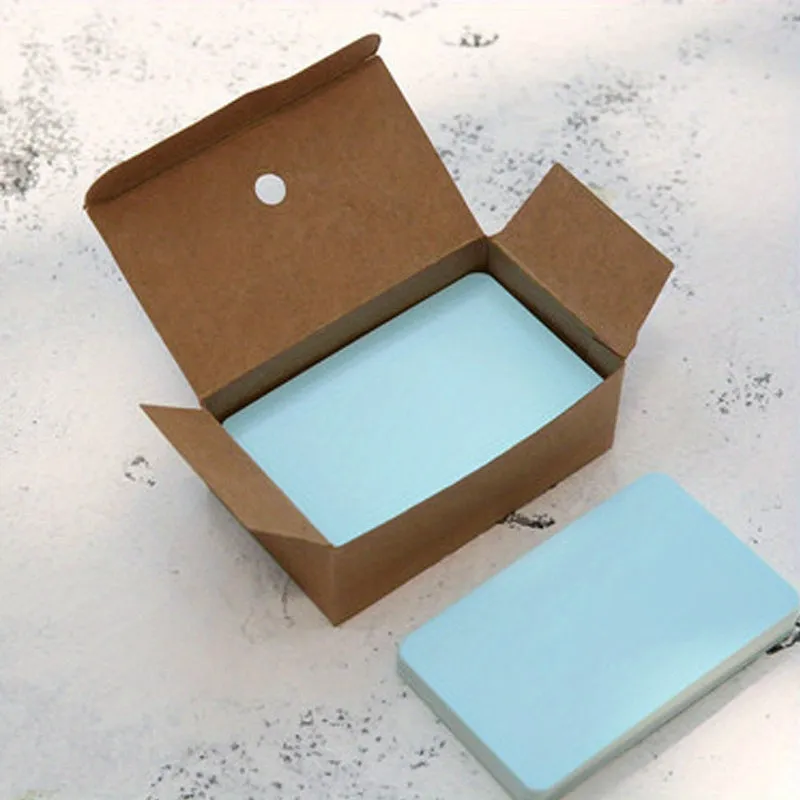 Retro Solid Color Cards Portable Boxed Kraft Cards 100pcs