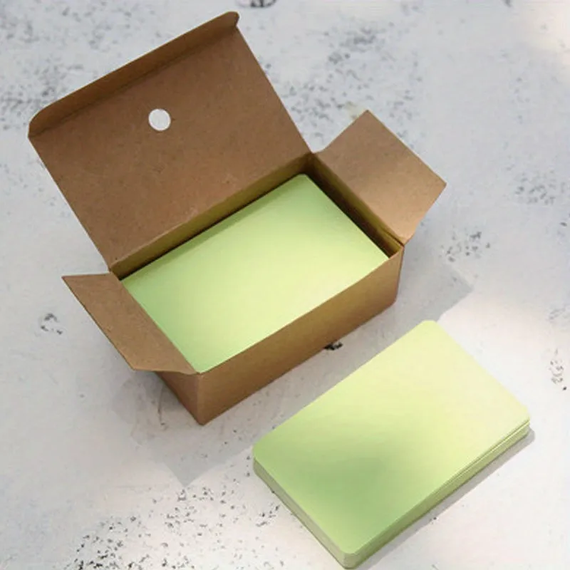 Retro Solid Color Cards Portable Boxed Kraft Cards 100pcs