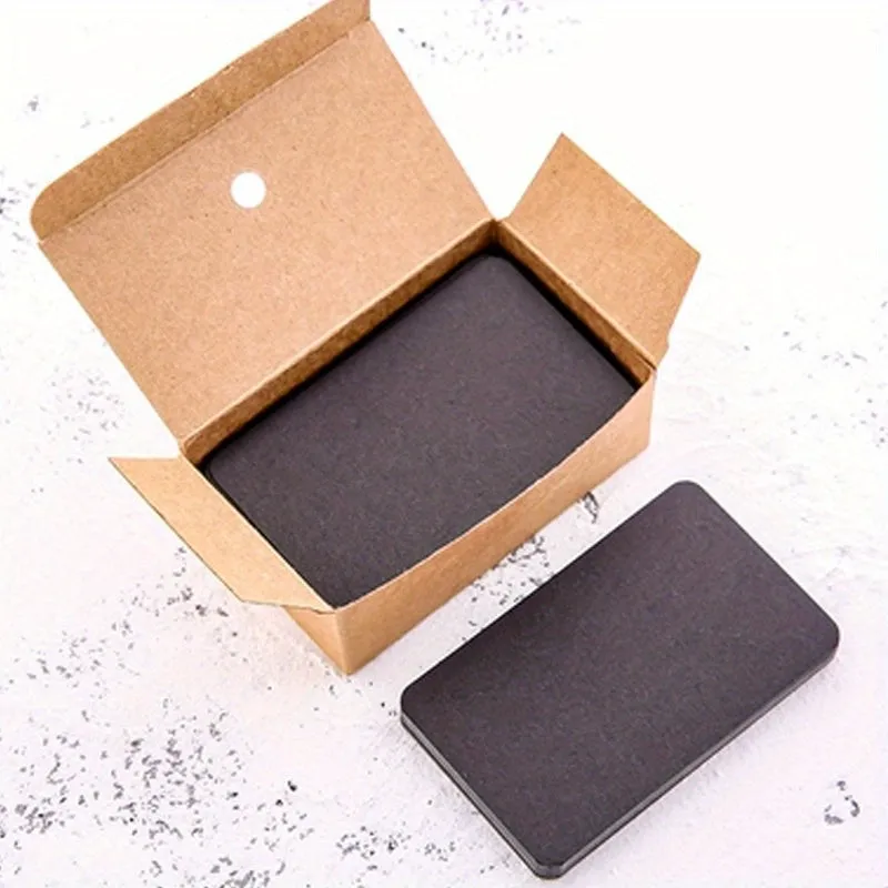 Retro Solid Color Cards Portable Boxed Kraft Cards 100pcs