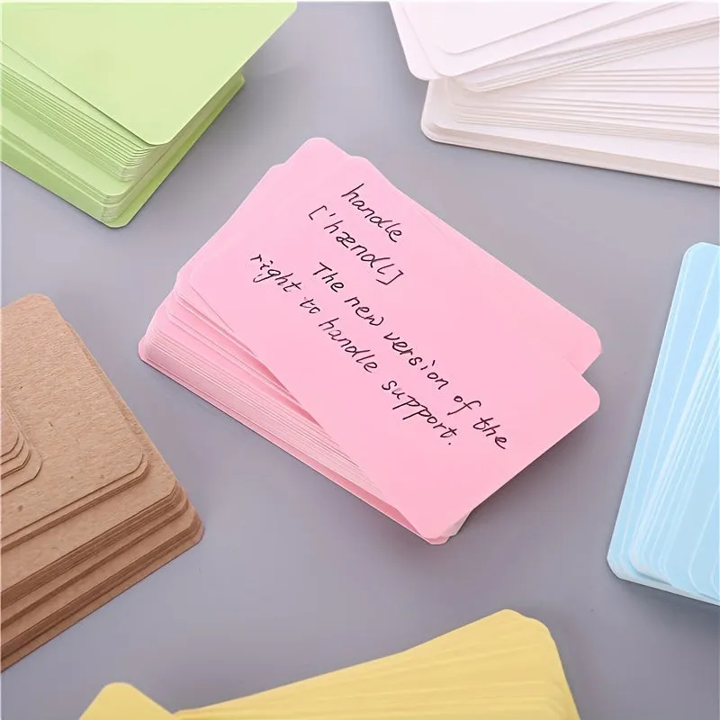 Retro Solid Color Cards Portable Boxed Kraft Cards 100pcs