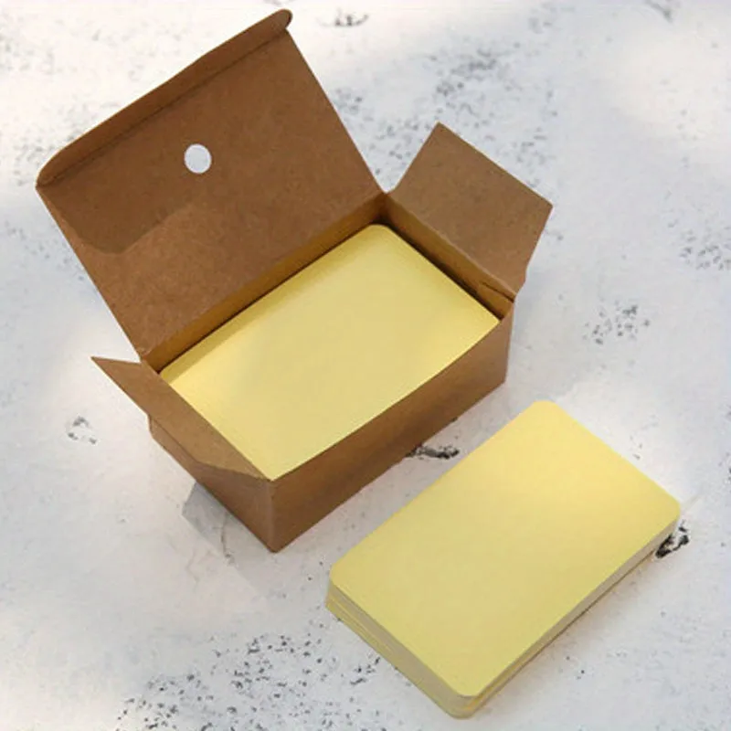 Retro Solid Color Cards Portable Boxed Kraft Cards 100pcs