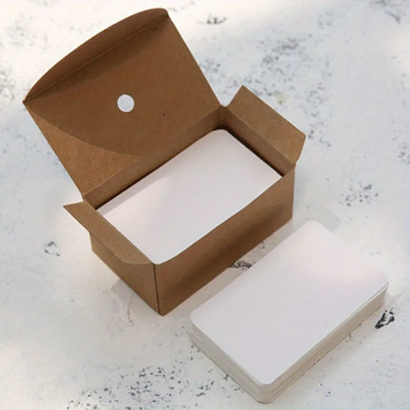 Retro Solid Color Cards Portable Boxed Kraft Cards 100pcs