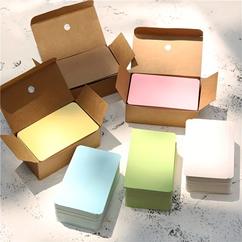 Retro Solid Color Cards Portable Boxed Kraft Cards 100pcs