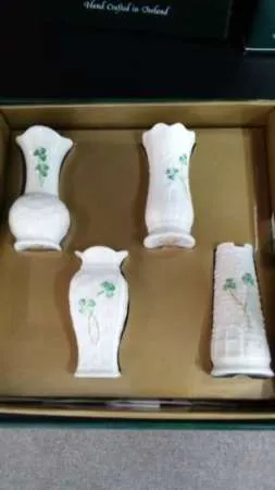 Set of 4 Belleek Mini Vases