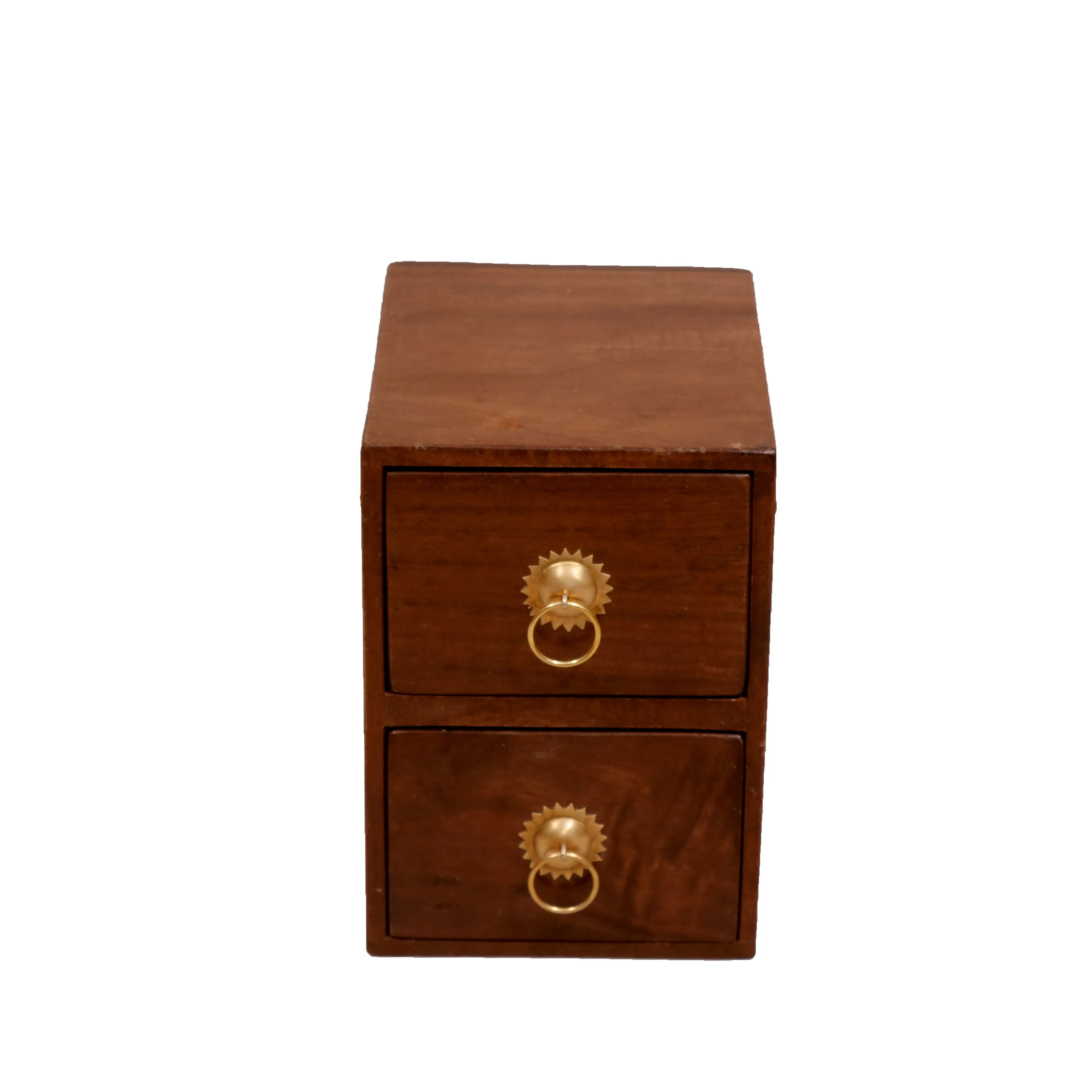 Solid Wood 2-Drawer Set with Holder (7 x 9 x 10 Inch)