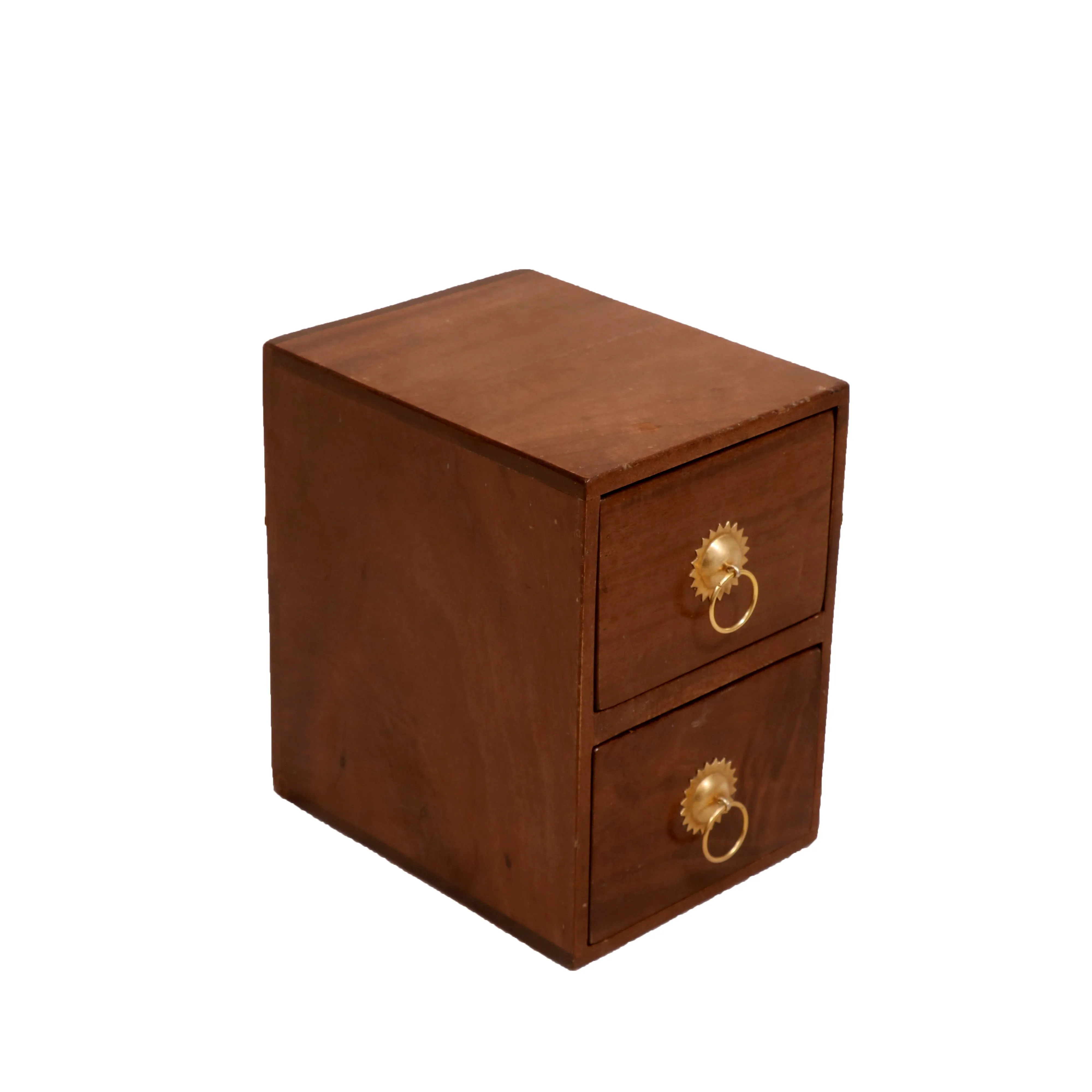 Solid Wood 2-Drawer Set with Holder (7 x 9 x 10 Inch)