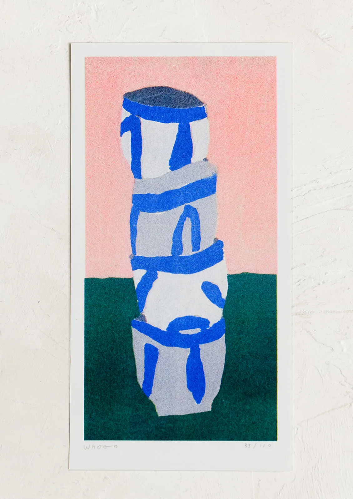 Stack of Bowls Risograph Print