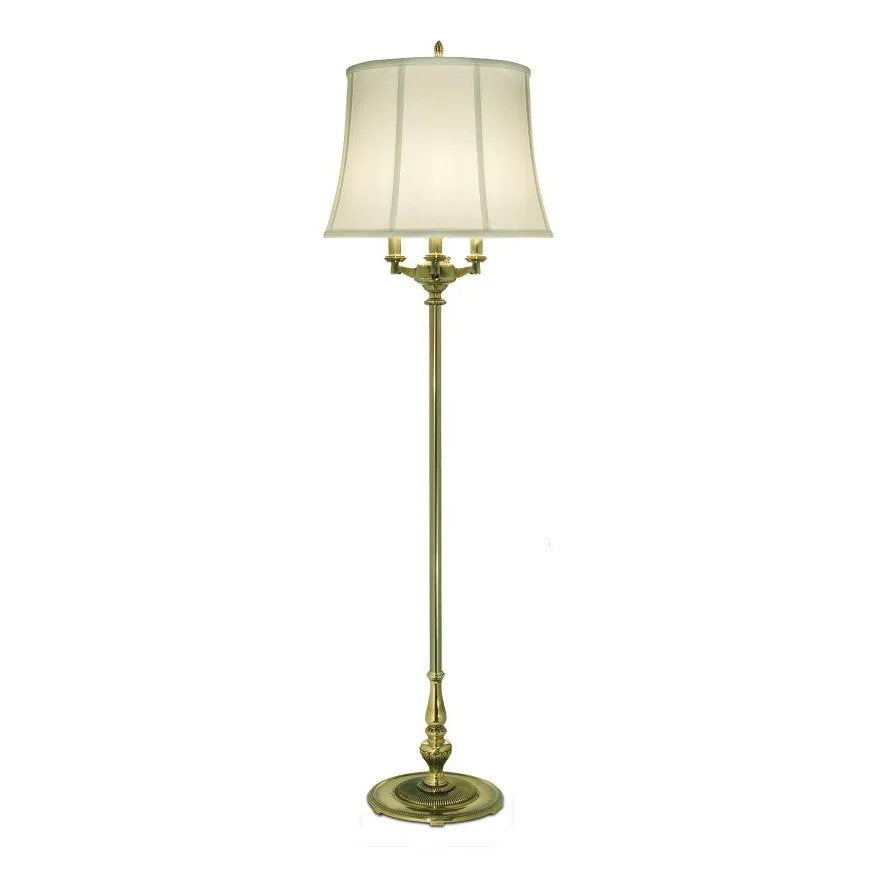 Stiffel 6-Way Burnished Brass Floor Lamp