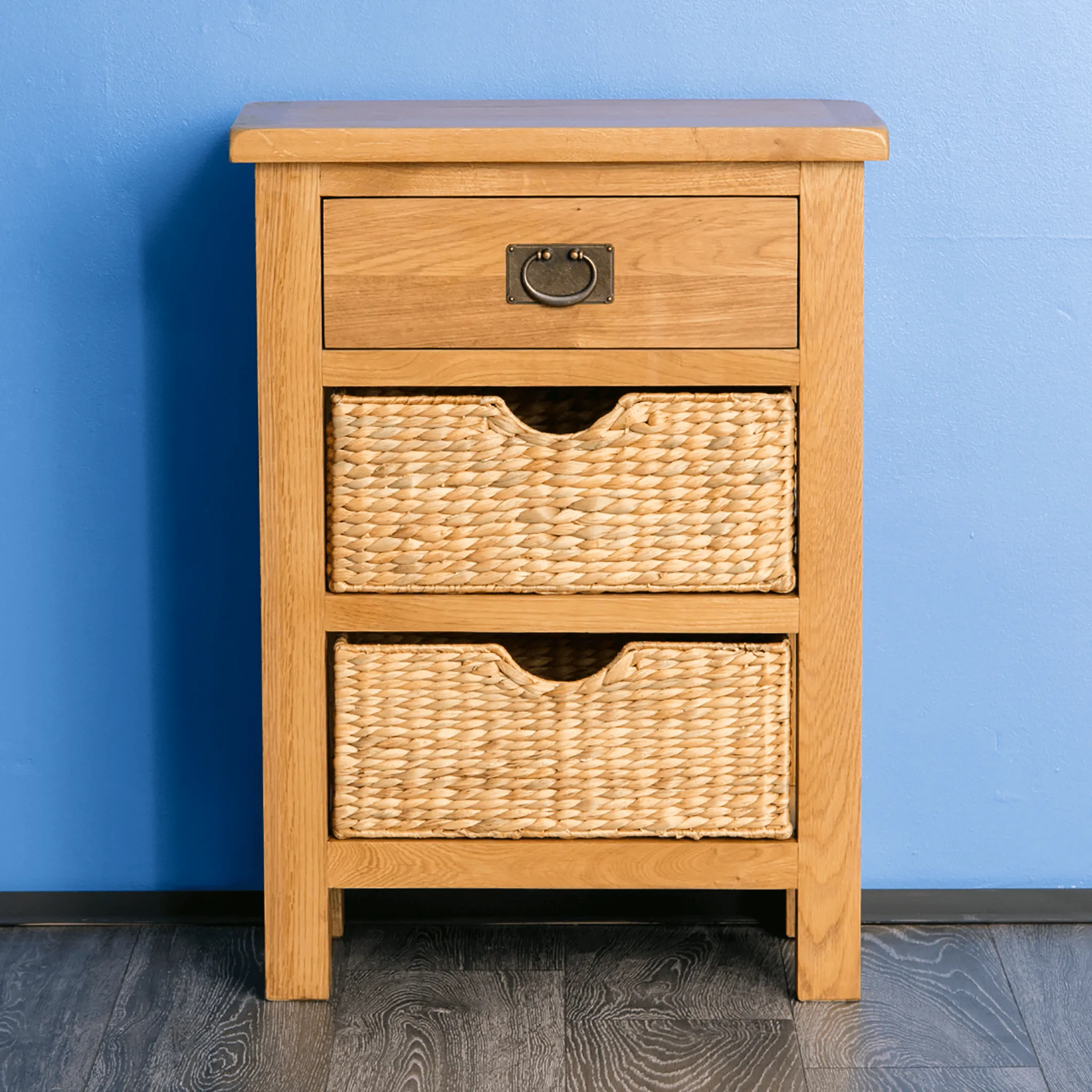 Surrey Oak Telephone Table with Baskets