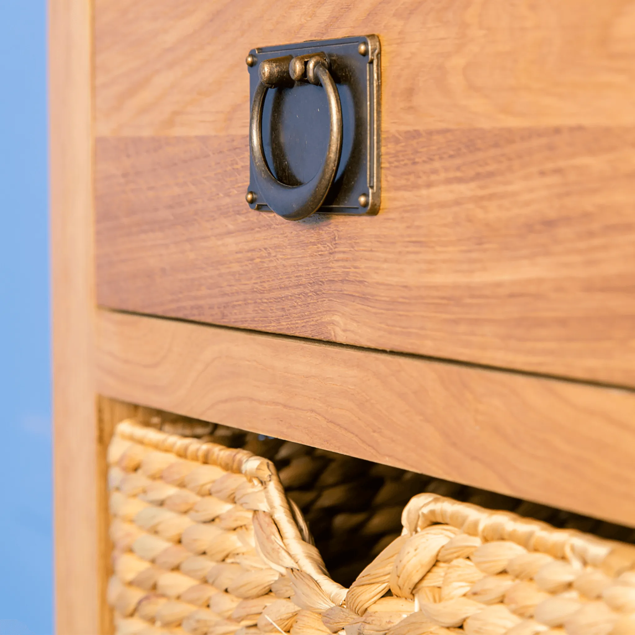 Surrey Oak Telephone Table with Baskets