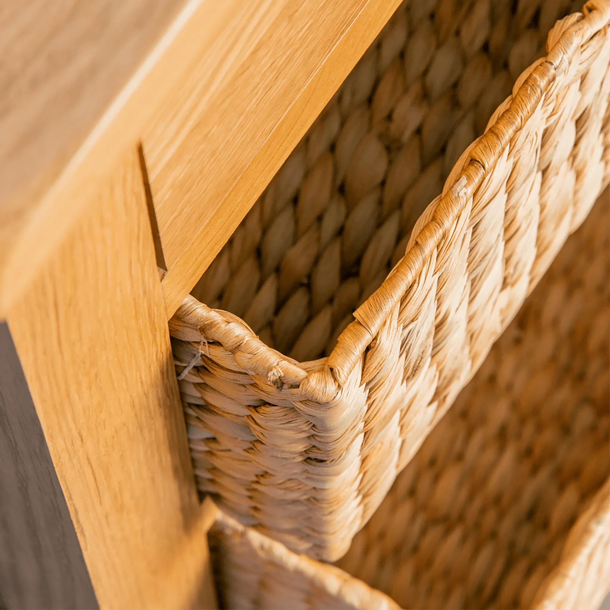 Surrey Oak Telephone Table with Baskets