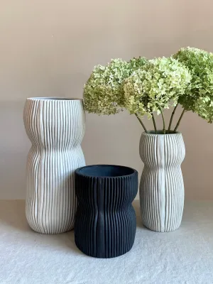 Textured Organic Porcelain Vase in White, Large