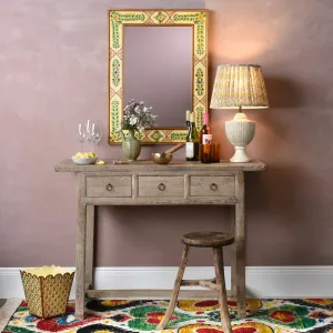 Three Drawer Farmhouse Console Table With Drawers - 19th Century