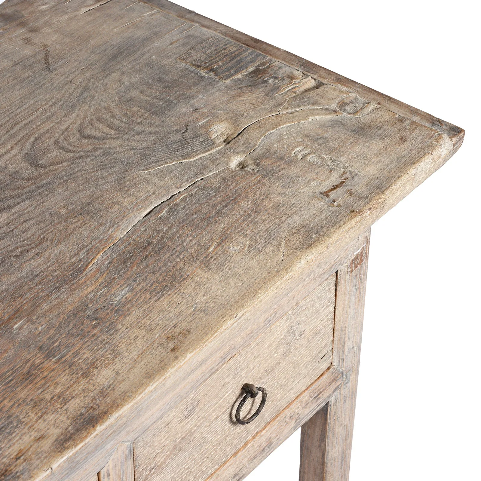 Three Drawer Farmhouse Console Table With Drawers - 19th Century