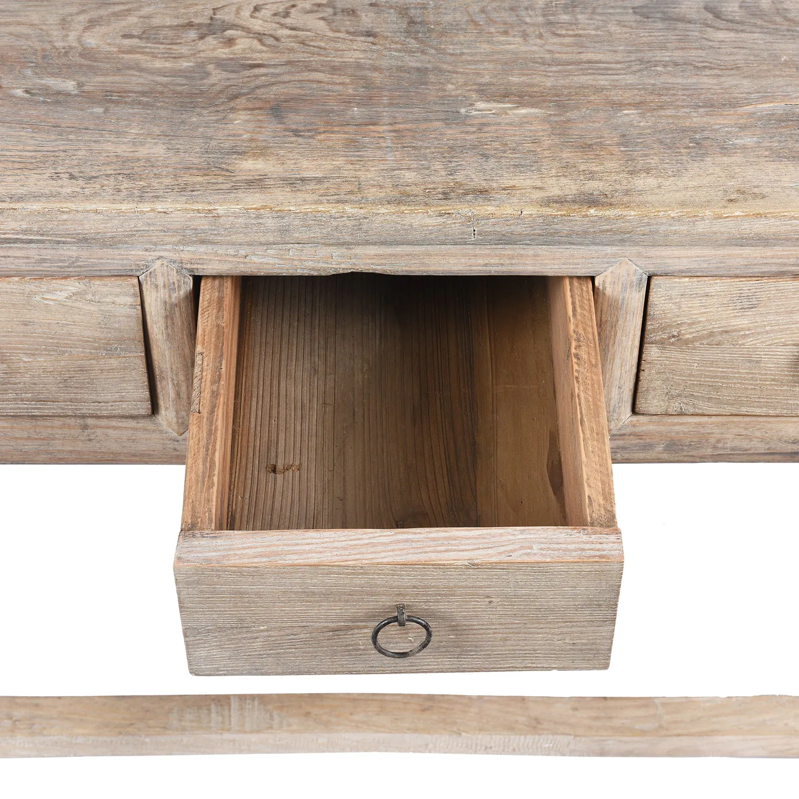 Three Drawer Farmhouse Console Table With Drawers - 19th Century