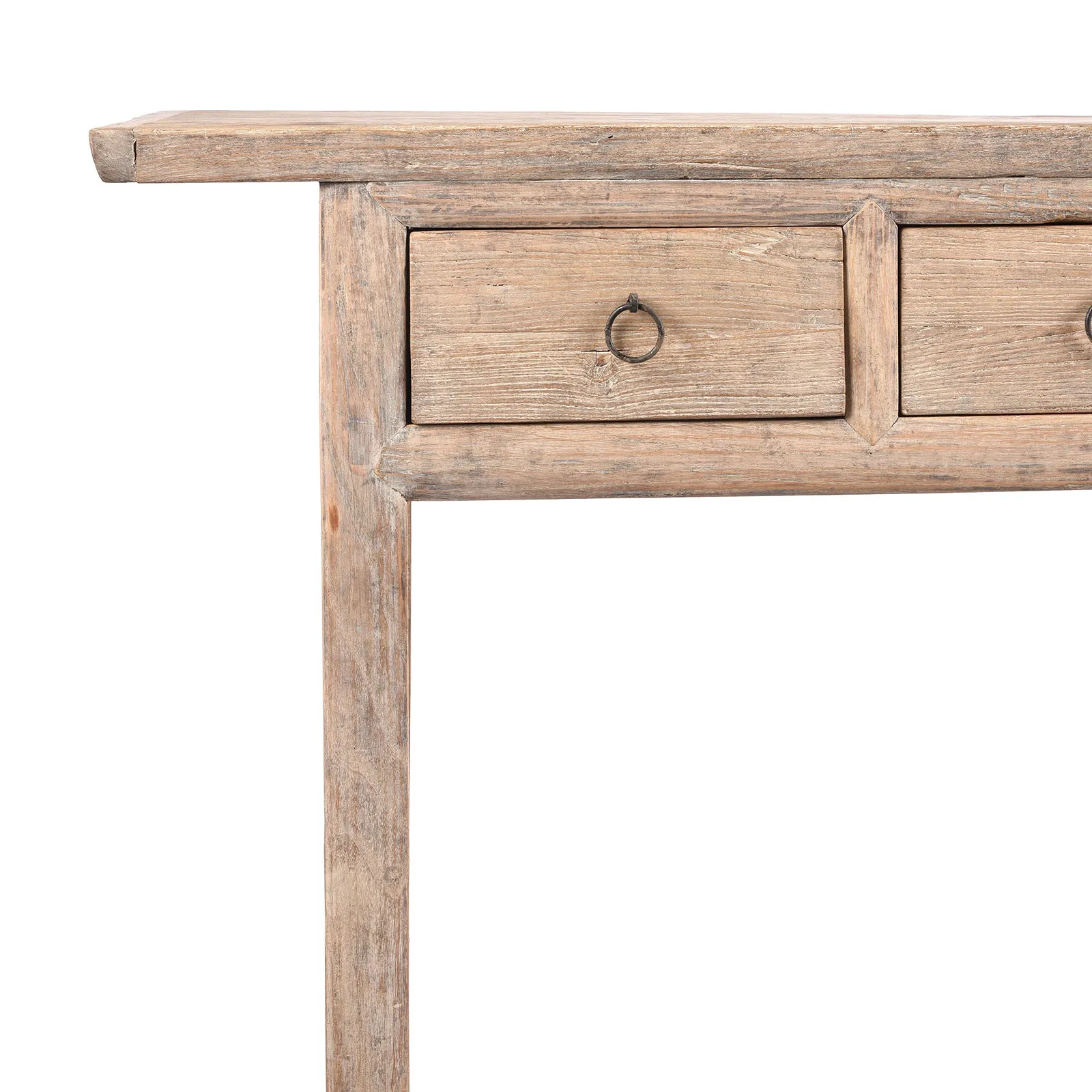 Three Drawer Farmhouse Console Table With Drawers - 19th Century