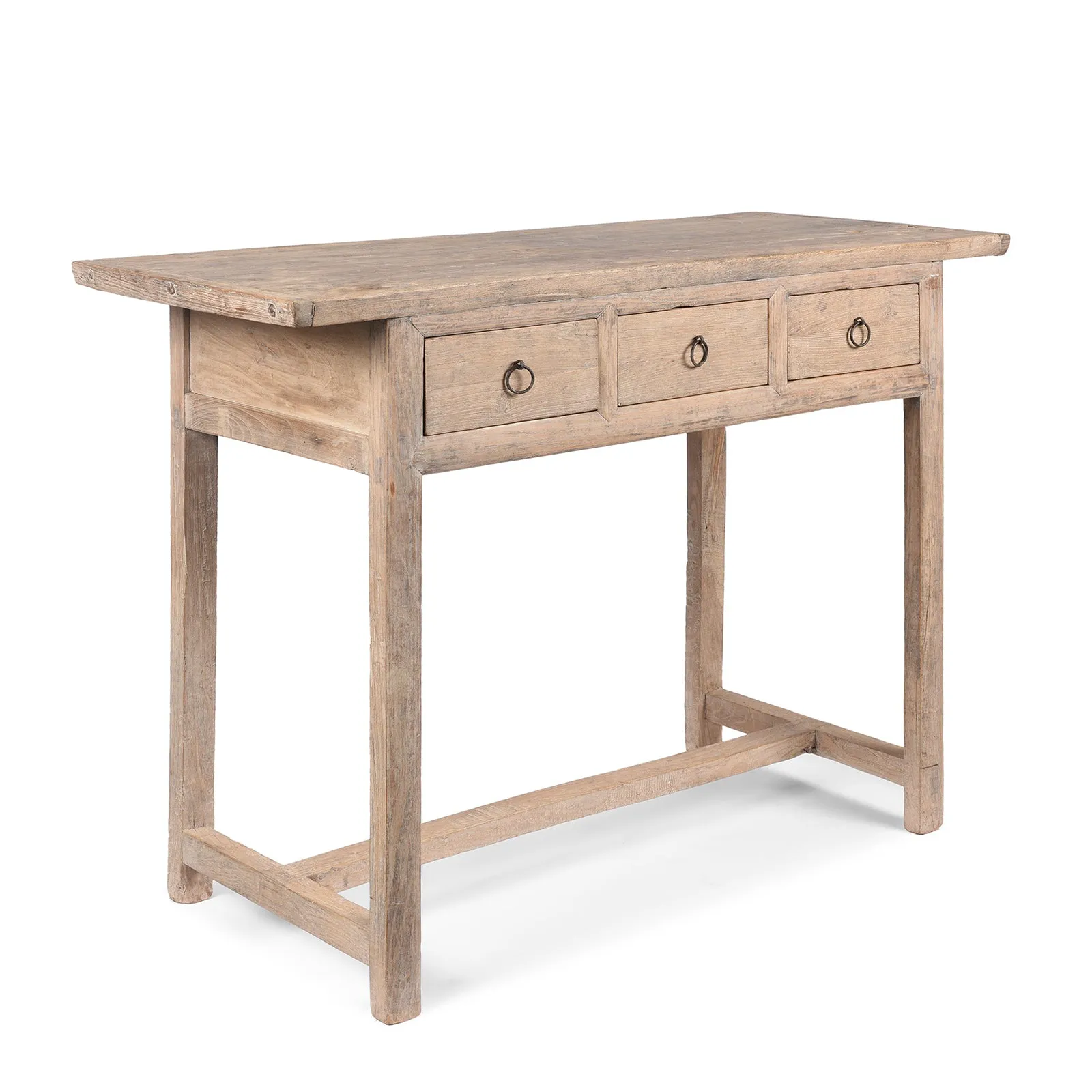 Three Drawer Farmhouse Console Table With Drawers - 19th Century