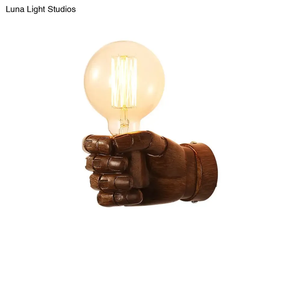 Unique Fist Wall Sconce - Stylish Resin Artistic Corridor Lighting