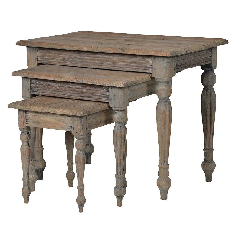 Weathered Reclaimed Pine Nesting Tables