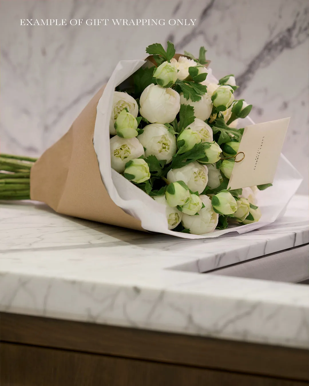 White Peony Bouquet - Mini