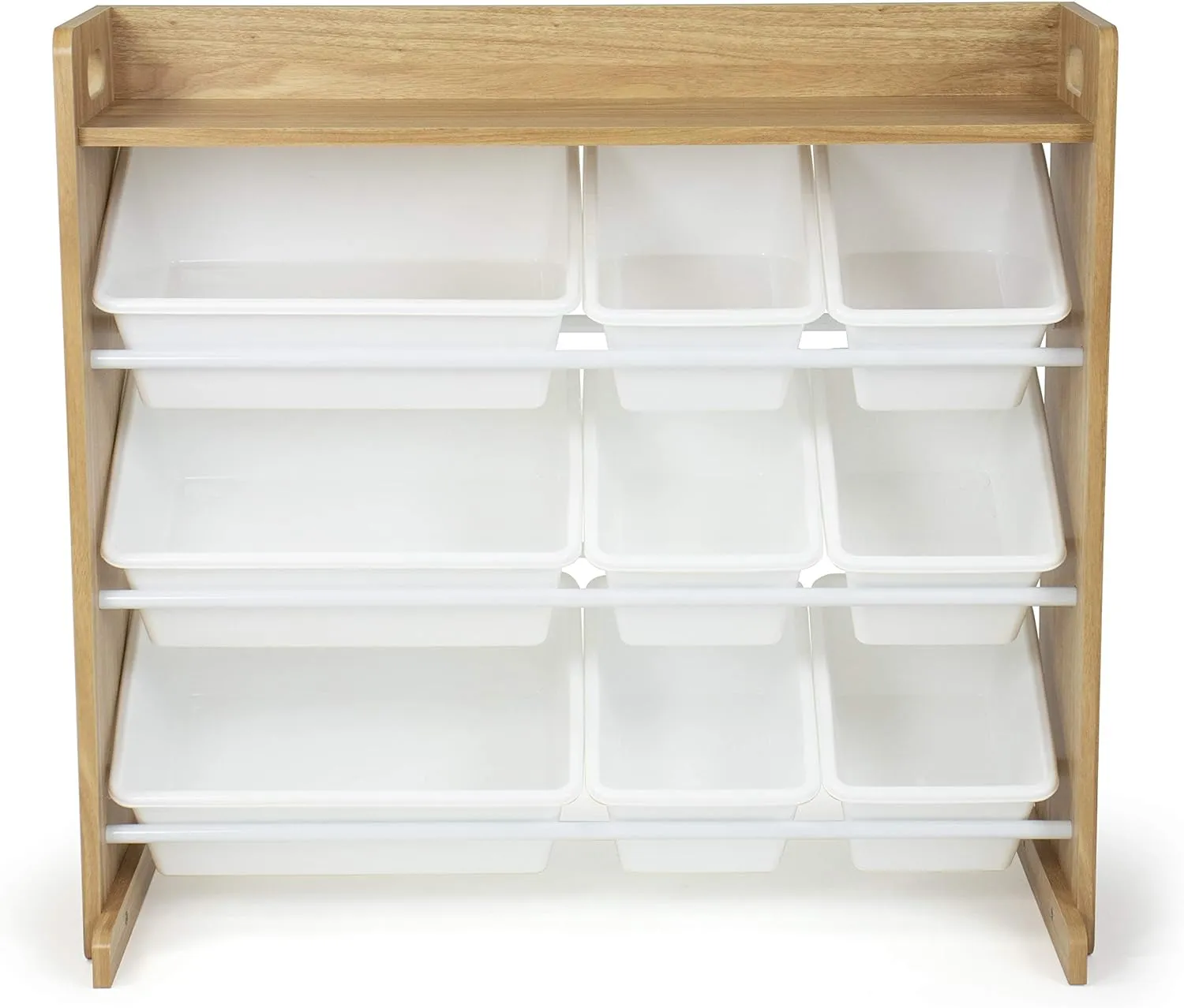 Wooden Toy Organizer with Shelf and 9 Storage Bins