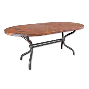 Woodland Dining Table with 42" x 72" Oval Copper Top