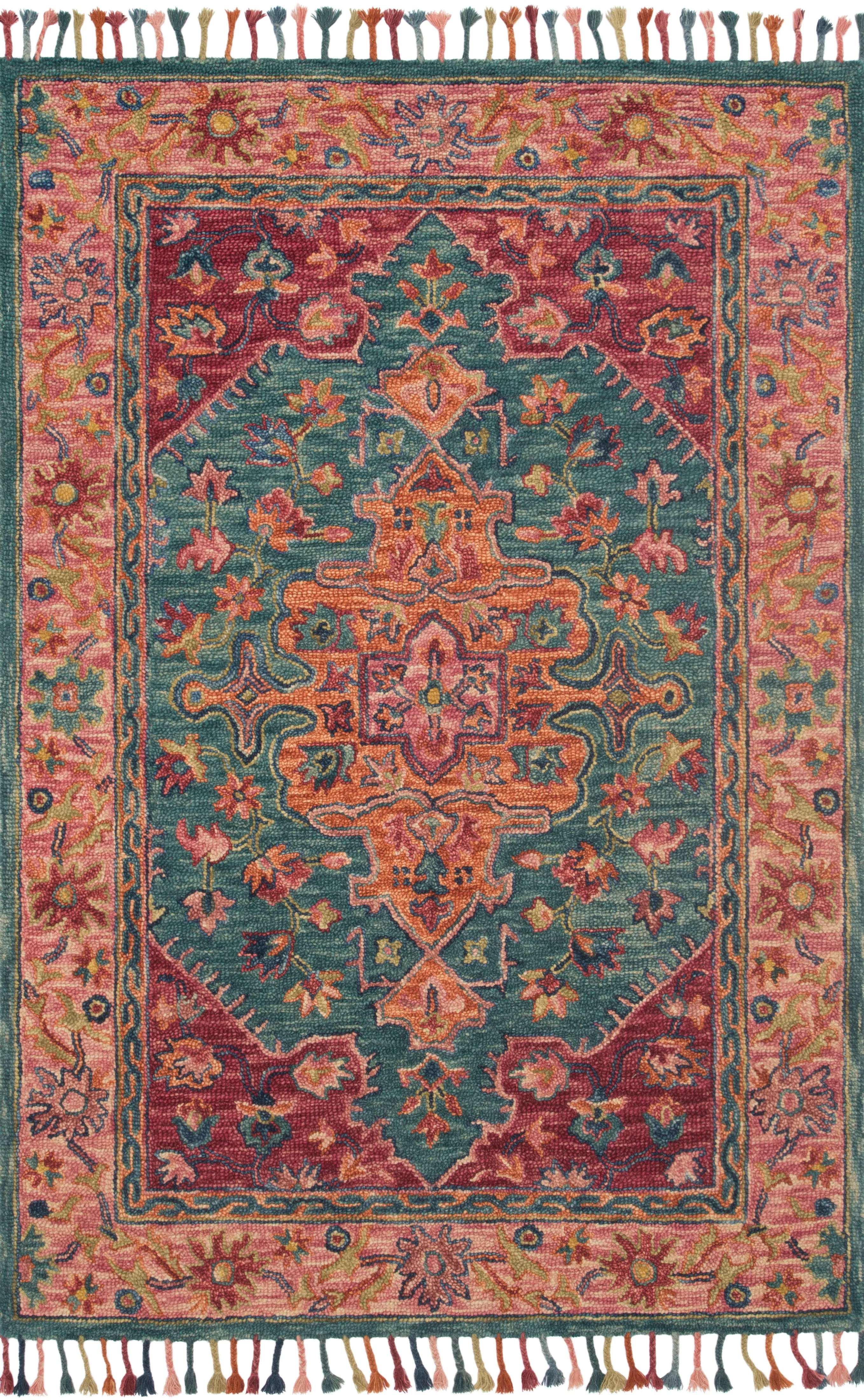 Zharah Rug in Teal & Berry