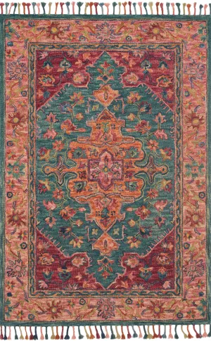 Zharah Rug in Teal & Berry